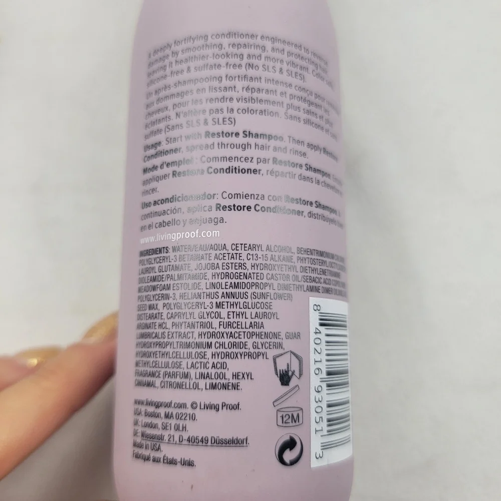 NWT Living Proof restore shampoo and conditioner reverses damage 8 fl oz each